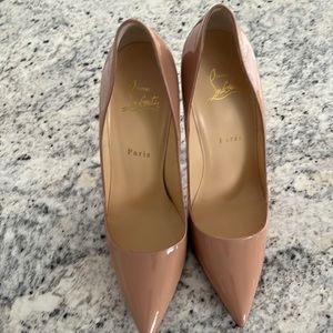 Brand New Women’s Christian Louboutin So Kate 120 Patent Leather.  Nude 38.5 8.5